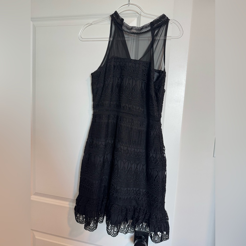 Black Sheath Mini Dress Halter Neck Sleeveless